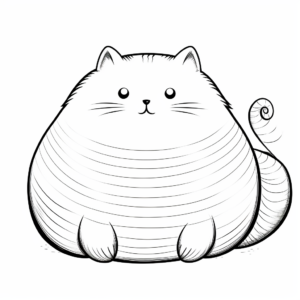 Adorable Fat Kitten Coloring Pages 4