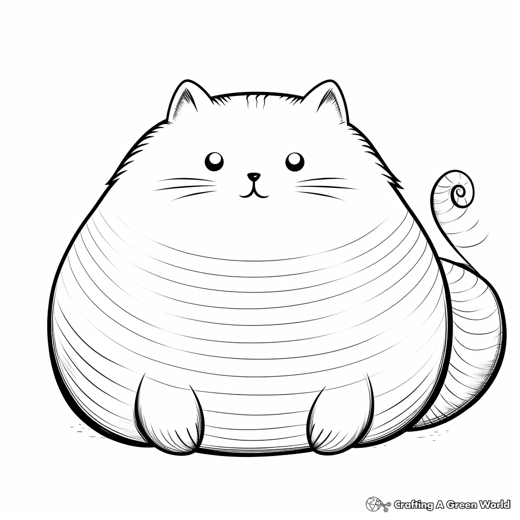 Adorable Fat Kitten Coloring Pages 4