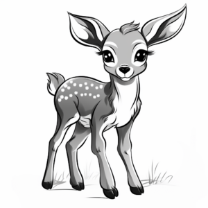 Adorable Fawn Coloring Pages 1