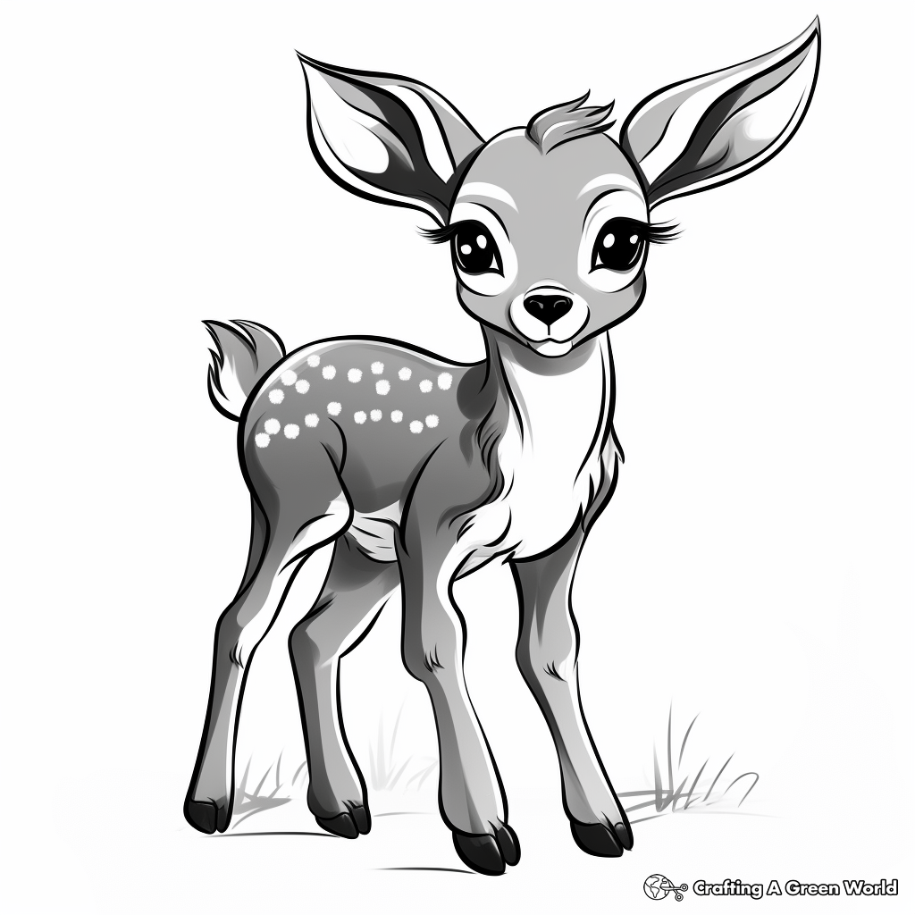 Adorable Fawn Coloring Pages 1