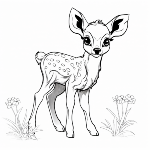 Adorable Fawn Coloring Pages 2