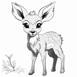 Adorable Fawn Coloring Pages 3