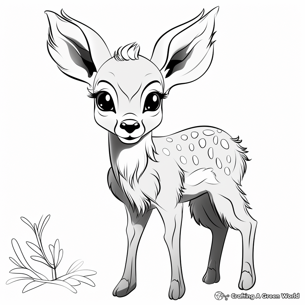 Adorable Fawn Coloring Pages 3