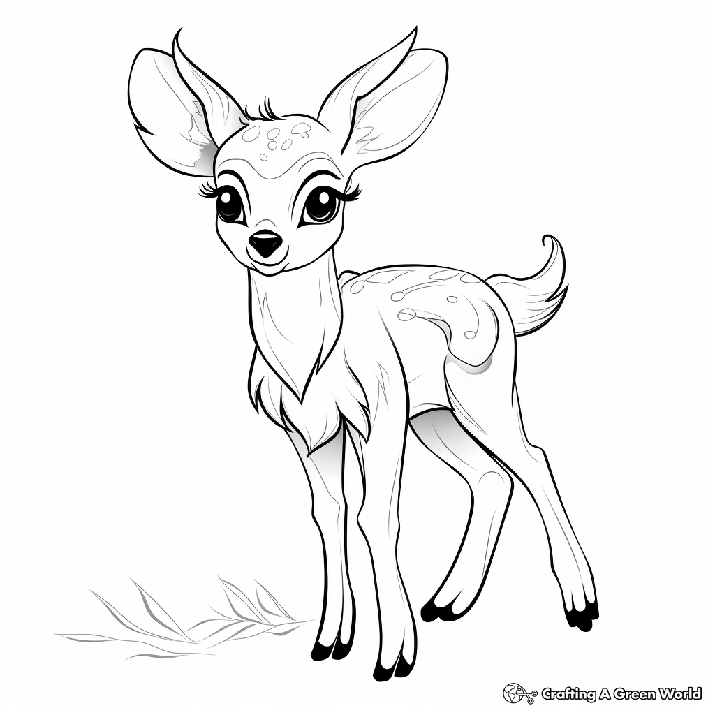 Adorable Fawn Coloring Pages 4