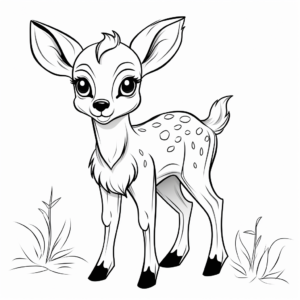 Adorable Fawn Deer Coloring Pages 2