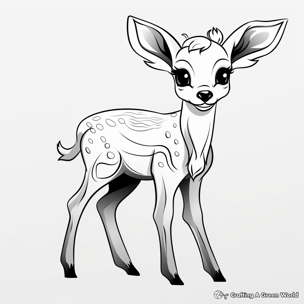 Adorable Fawn Deer Coloring Pages 3