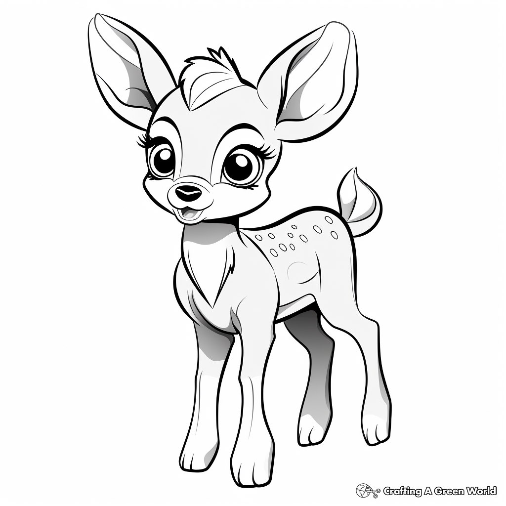 Adorable Fawn Deer Coloring Pages 4