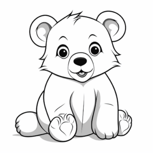 Adorable Grizzly Bear Cub Coloring Pages 2
