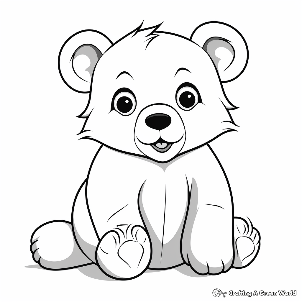 Adorable Grizzly Bear Cub Coloring Pages 2