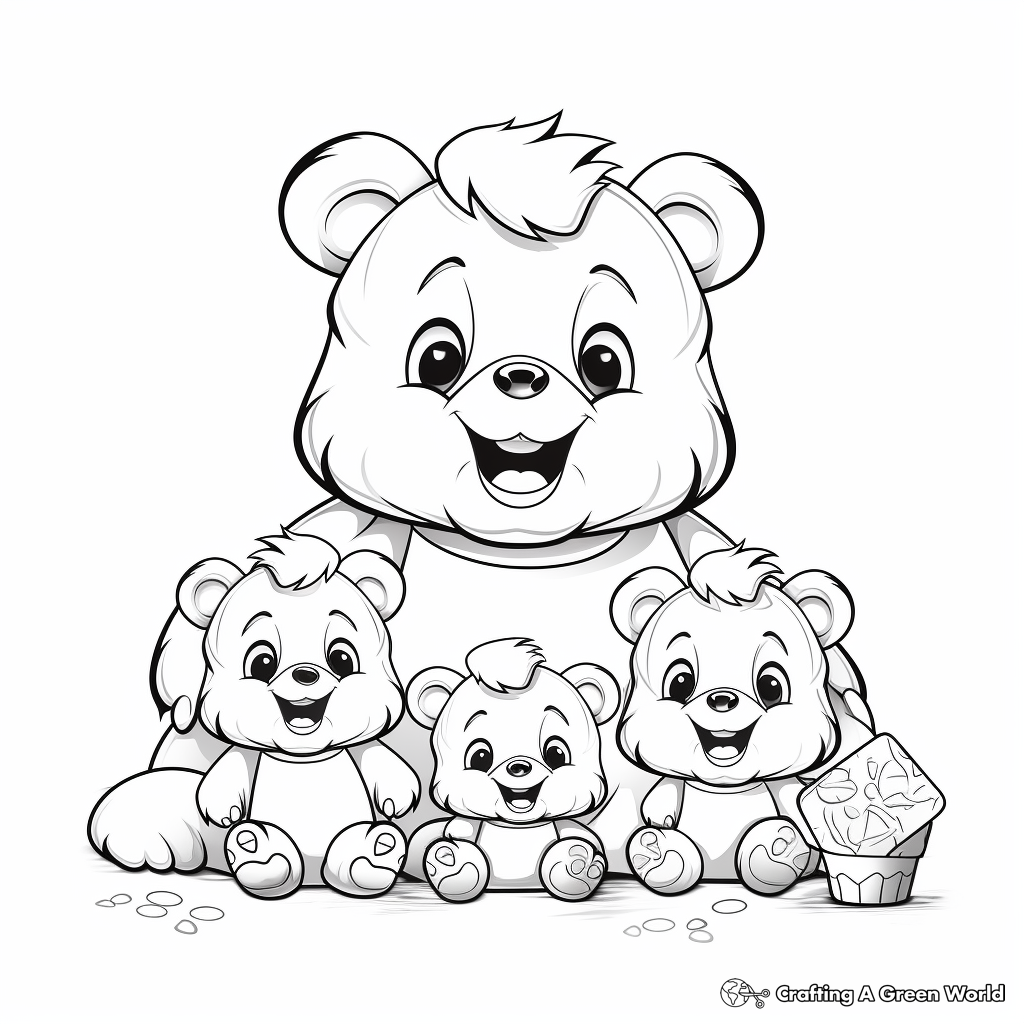 Adorable Gummy Bear Family Coloring Pages 1
