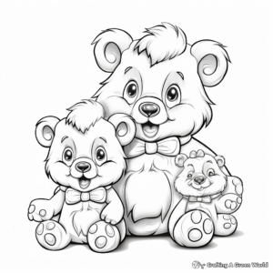 Adorable Gummy Bear Family Coloring Pages 2