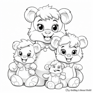 Adorable Gummy Bear Family Coloring Pages 3