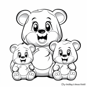 Adorable Gummy Bear Family Coloring Pages 4