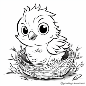 Adorable Hatchling Bird Nest Coloring Pages 4
