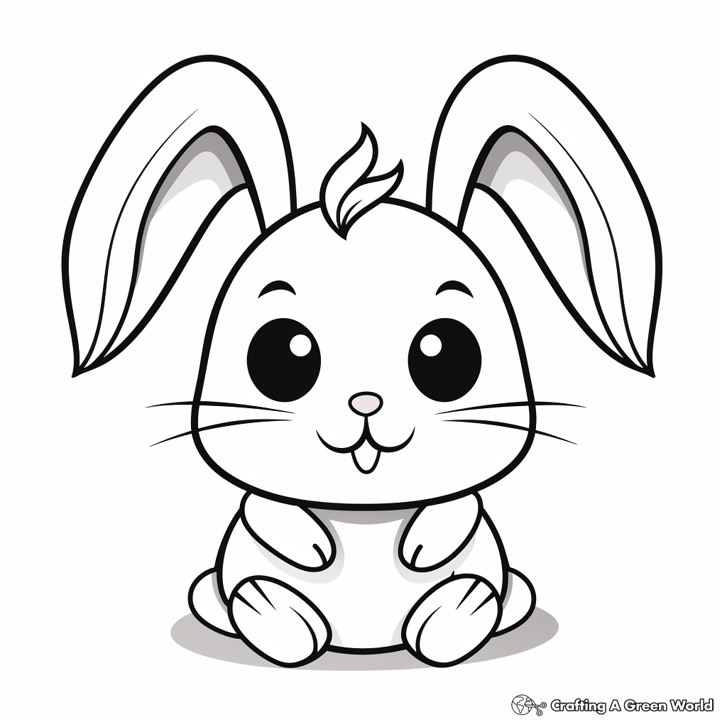 Adorable Kawaii Bunny Coloring Pages 1