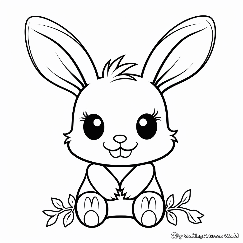 Adorable Kawaii Bunny Coloring Pages 3