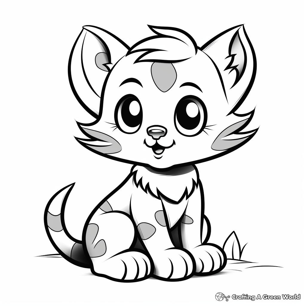 Adorable Kitten Coloring Pages 1
