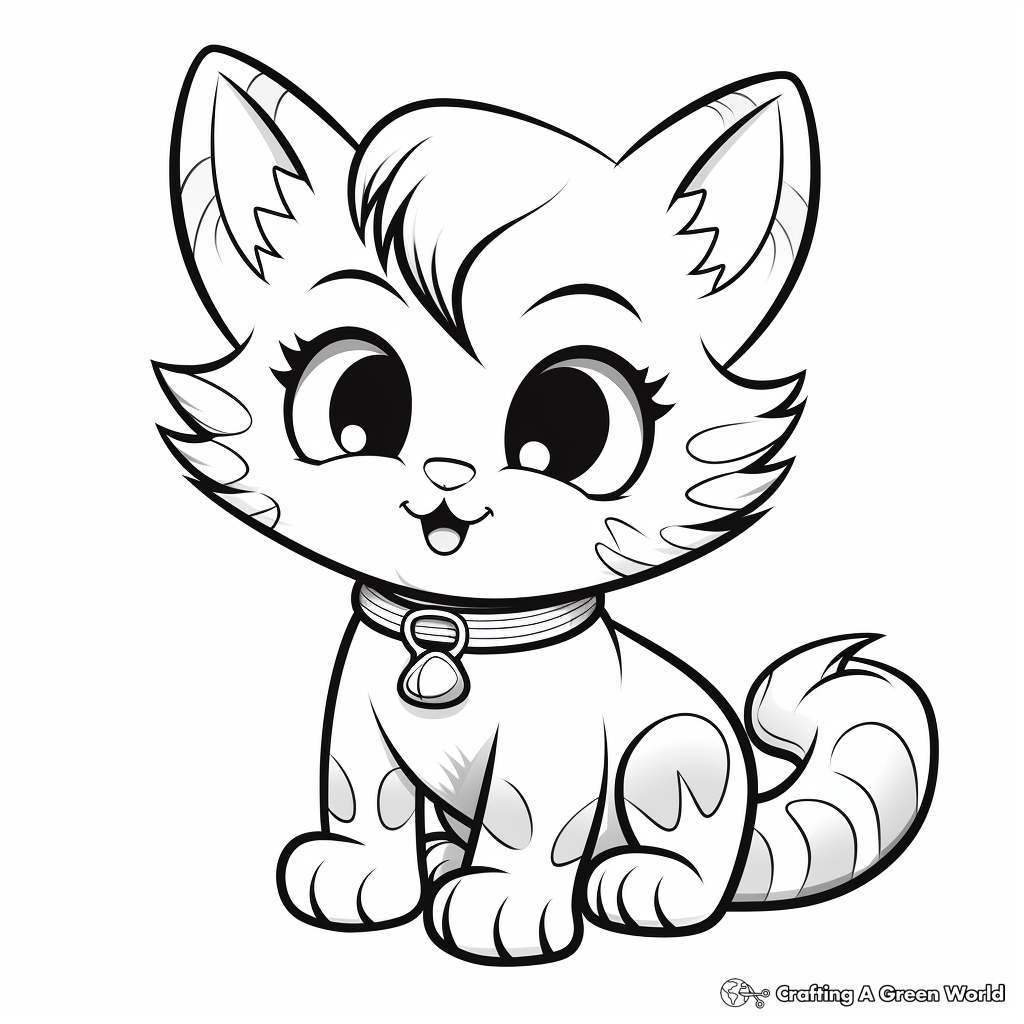 Adorable Kitten Coloring Pages 2