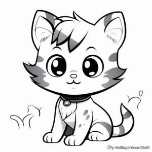Adorable Kitten Coloring Pages 3