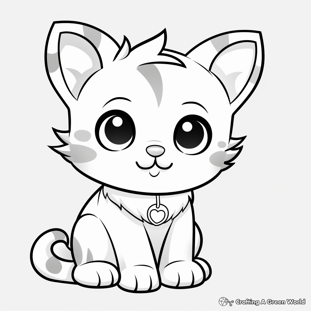 Adorable Kitten Coloring Pages 4