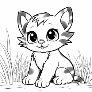 Adorable Kitten Coloring Pages for Kids 1
