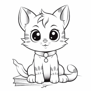 Adorable Kitten Coloring Pages for Kids 2