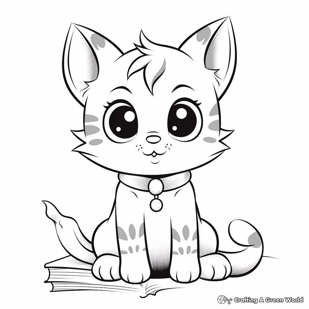 Adorable Kitten Coloring Pages for Kids 2