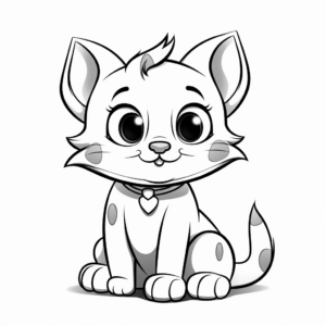 Adorable Kitten Coloring Pages for Kids 3