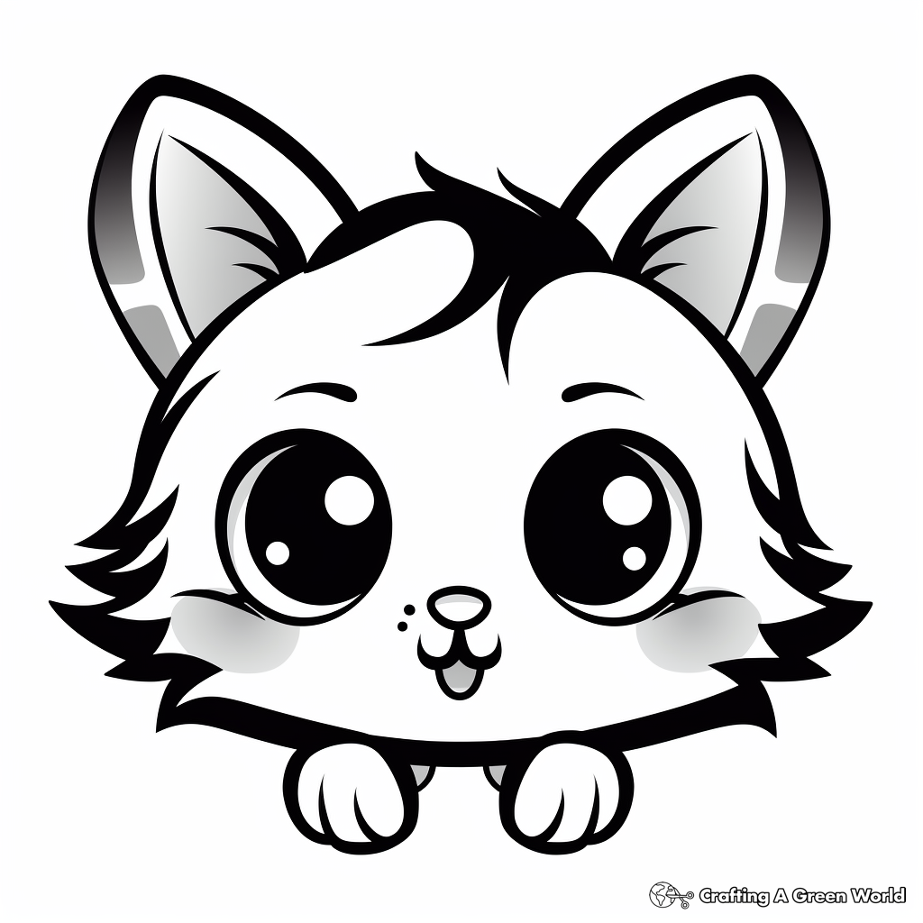 Adorable Kitten Face Coloring Pages 2
