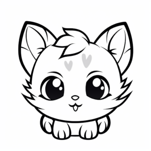Adorable Kitten Face Coloring Pages 3