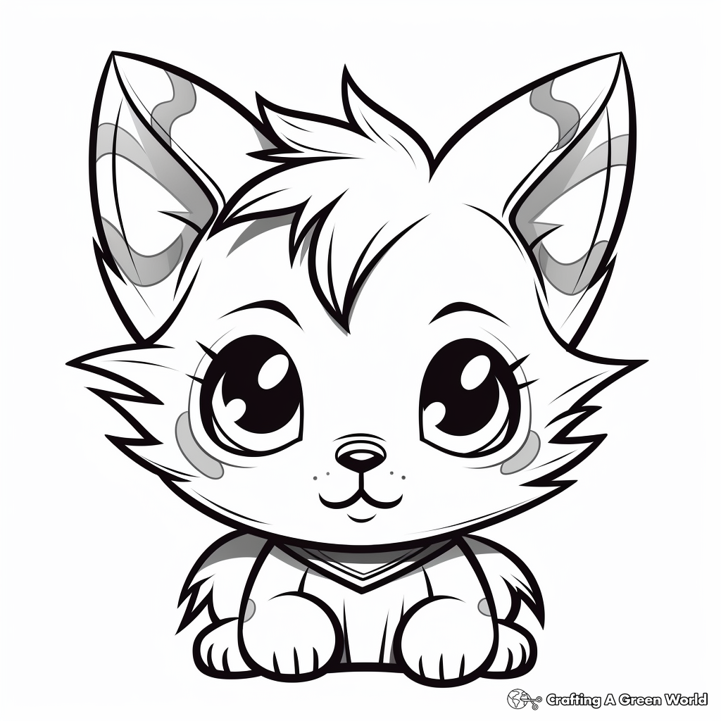 Adorable Kitten Head Coloring Pages 3
