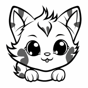 Adorable Kitten Head Coloring Pages 4