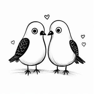 Adorable Love Bird Coloring Pages for Kids 2