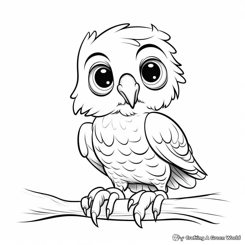 Adorable Lovebird Parrot Coloring Pages 1