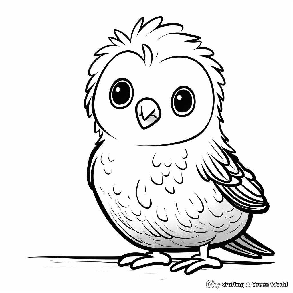 Adorable Lovebird Parrot Coloring Pages 3