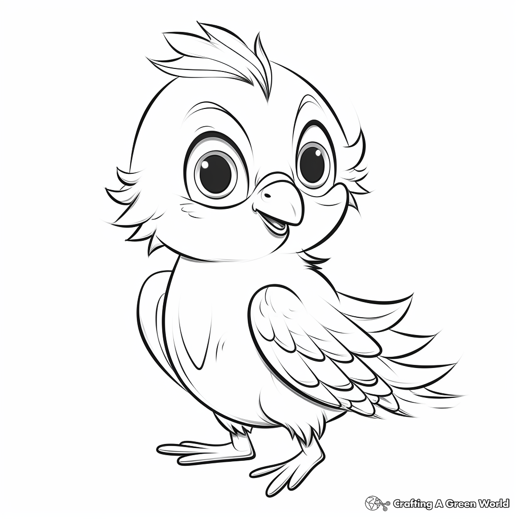 Adorable Lovebird Parrot Coloring Pages 4
