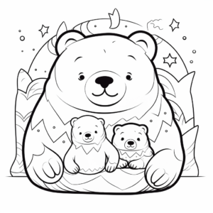 Adorable Mama Bear Bedtime Coloring Pages 1