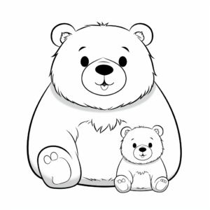 Adorable Mama Bear Bedtime Coloring Pages 4