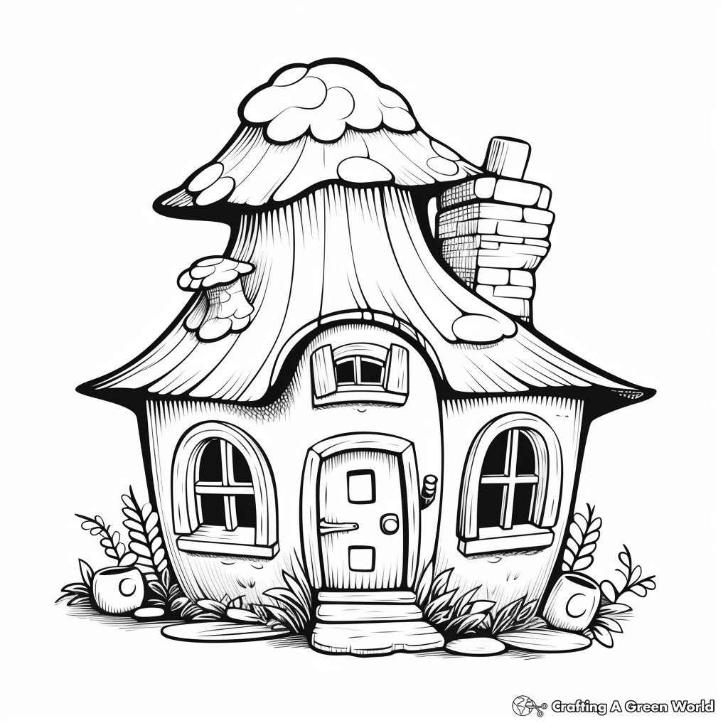 Adorable Miniature Gnome House Coloring Pages 4