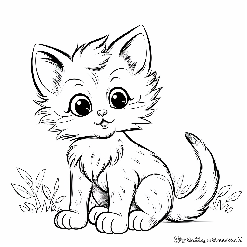 Adorable Munchkin Kitten Coloring Pages for Kids 1