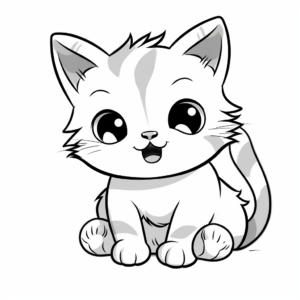 Adorable Munchkin Kitten Coloring Pages for Kids 2