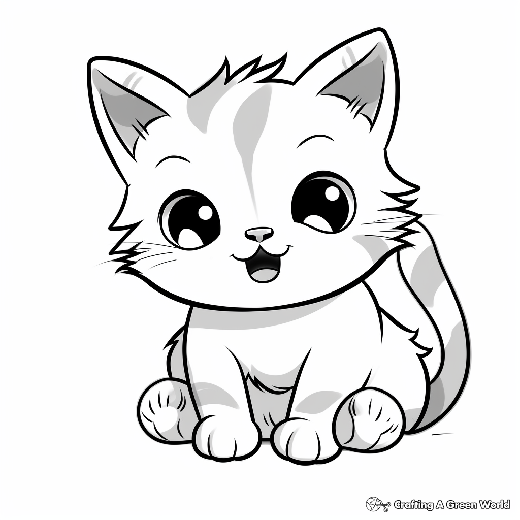 Adorable Munchkin Kitten Coloring Pages for Kids 2