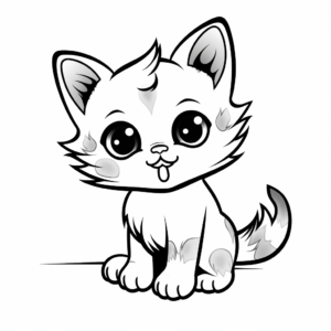 Adorable Munchkin Kitten Coloring Pages for Kids 3
