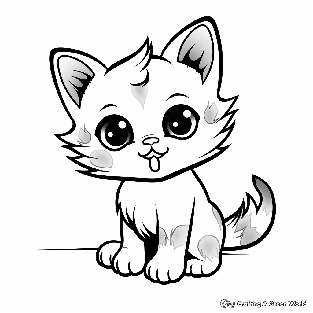 Adorable Munchkin Kitten Coloring Pages for Kids 3