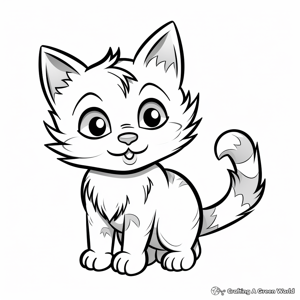 Adorable Munchkin Kitten Coloring Pages for Kids 4