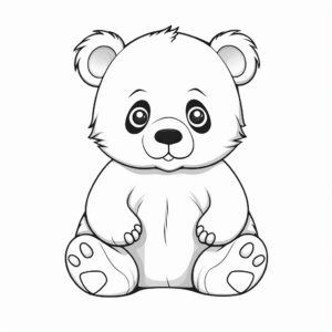 Adorable Panda Bear Coloring Pages 1