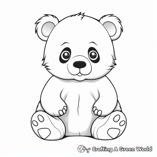 Adorable Panda Bear Coloring Pages 1