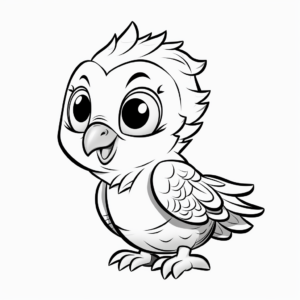 Adorable Parrot Coloring Pages for Kids 1