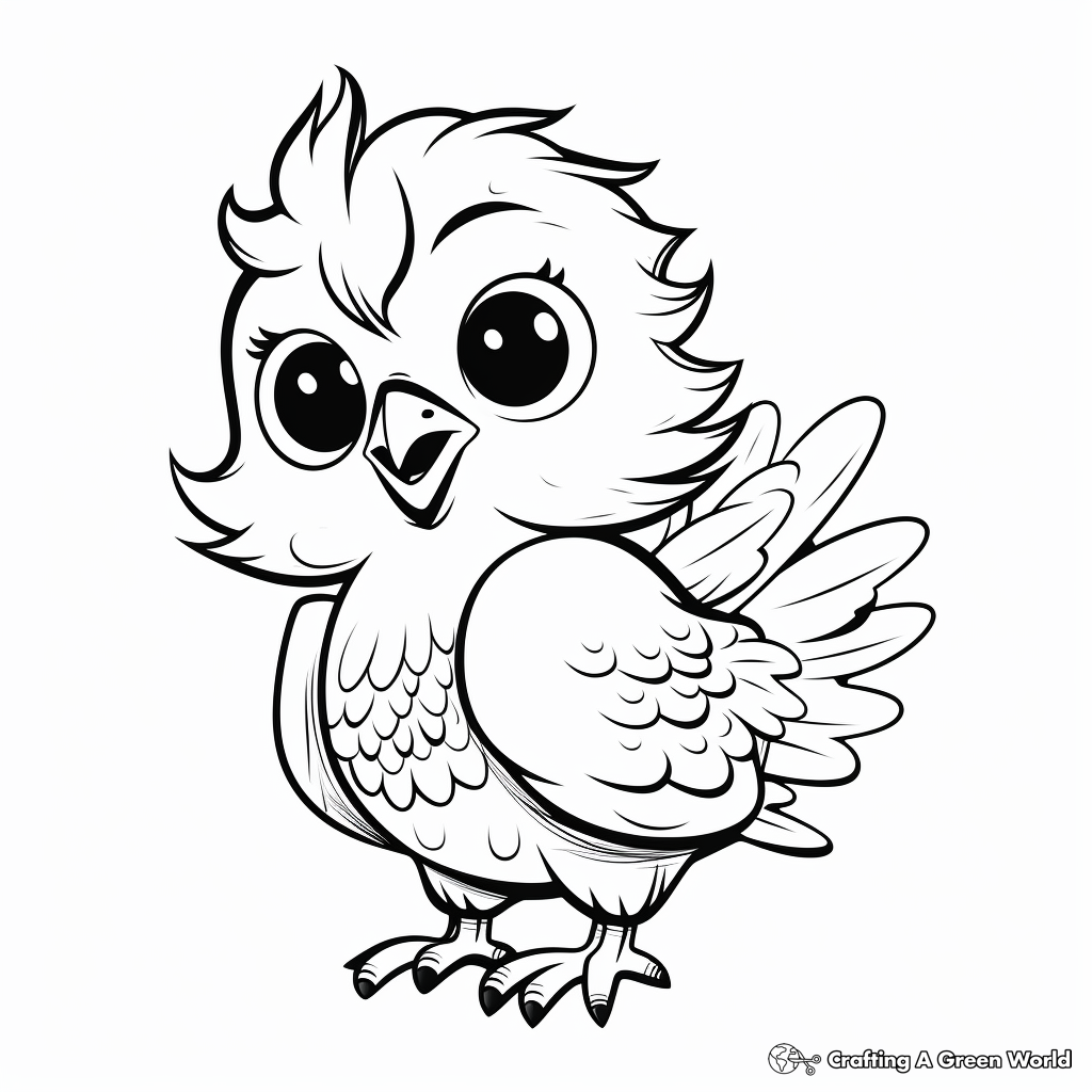Adorable Parrot Coloring Pages for Kids 3