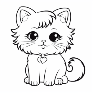 Adorable Persian Cat Coloring Pages 4